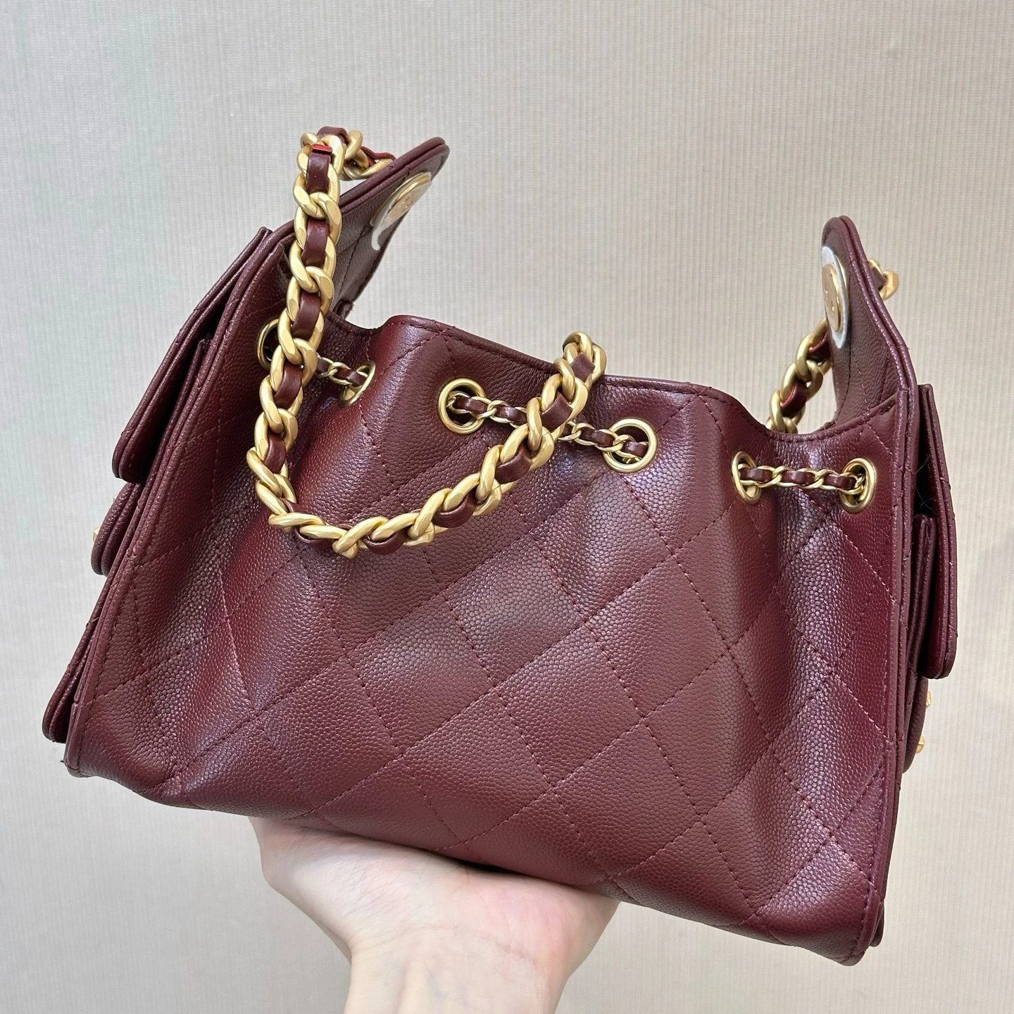 حقيبة كتف من الجلد الطبيعي من الكافيار للنساء حقيبة يد فاخرة عالية الجودة 2025 حقيبة كتف نسائية #1