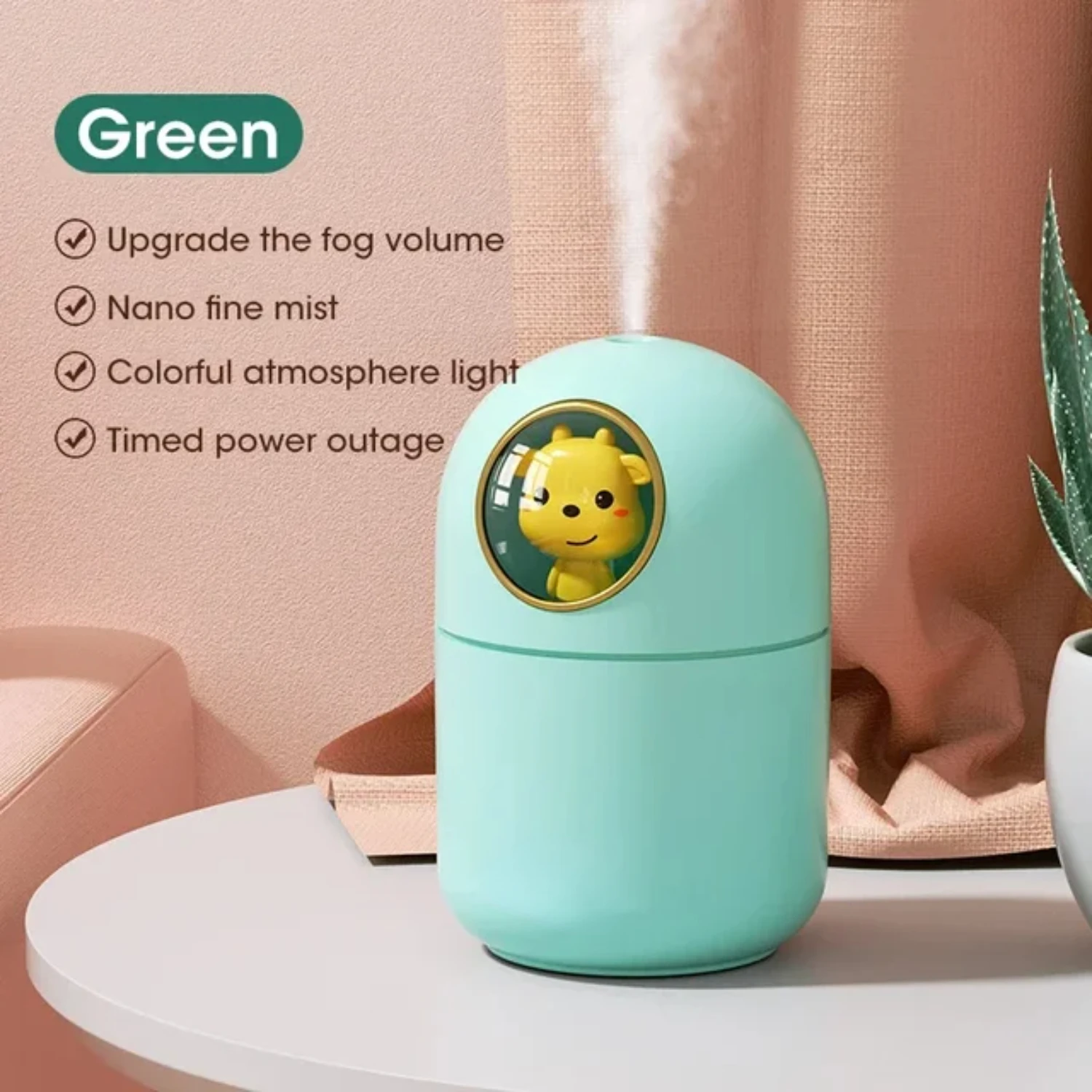 لطيف الحيوانات الأليفة الهواء المرطب 300 مللي مكتب صغير سطح المكتب المرطب كتم USB غرفة نوم المنزلية مع ضوء الليل ترطيب الهواء