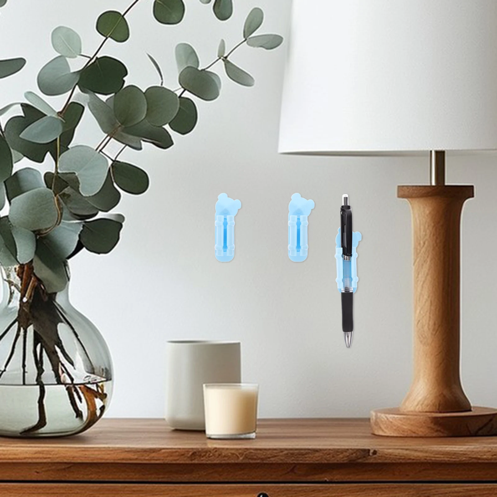 

10 pcs Makeup Brush Pen Holder Silicone Adhesive Desk Organizer Wall Pencil Holder Sticky Marker Container Kids Office