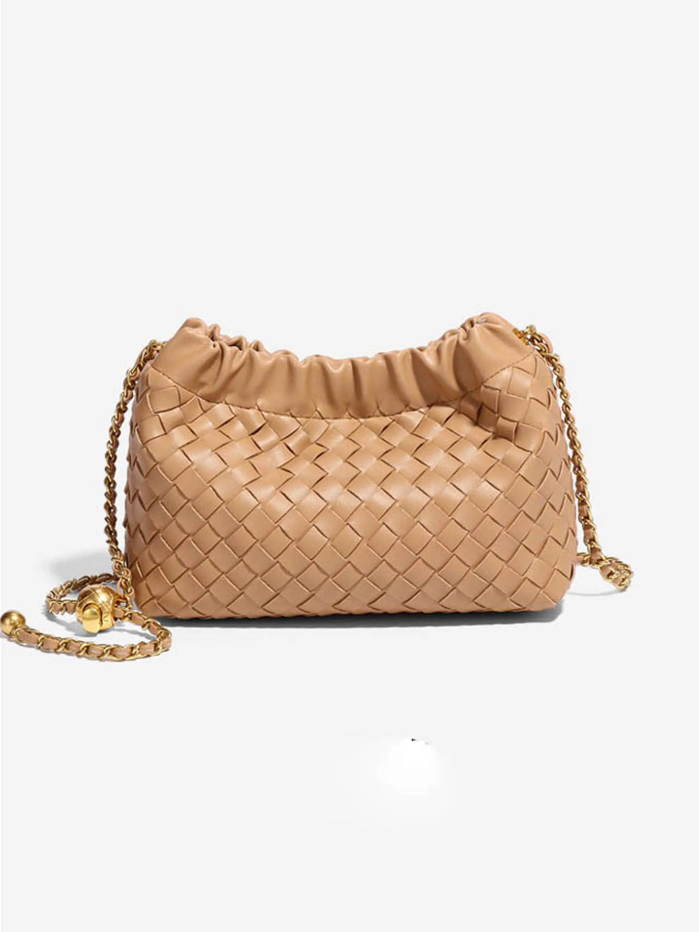 Hand-woven new cloud bag minimalist metal chain shoulder bag fashionable niche design exquisite crossbody women's bag image 2