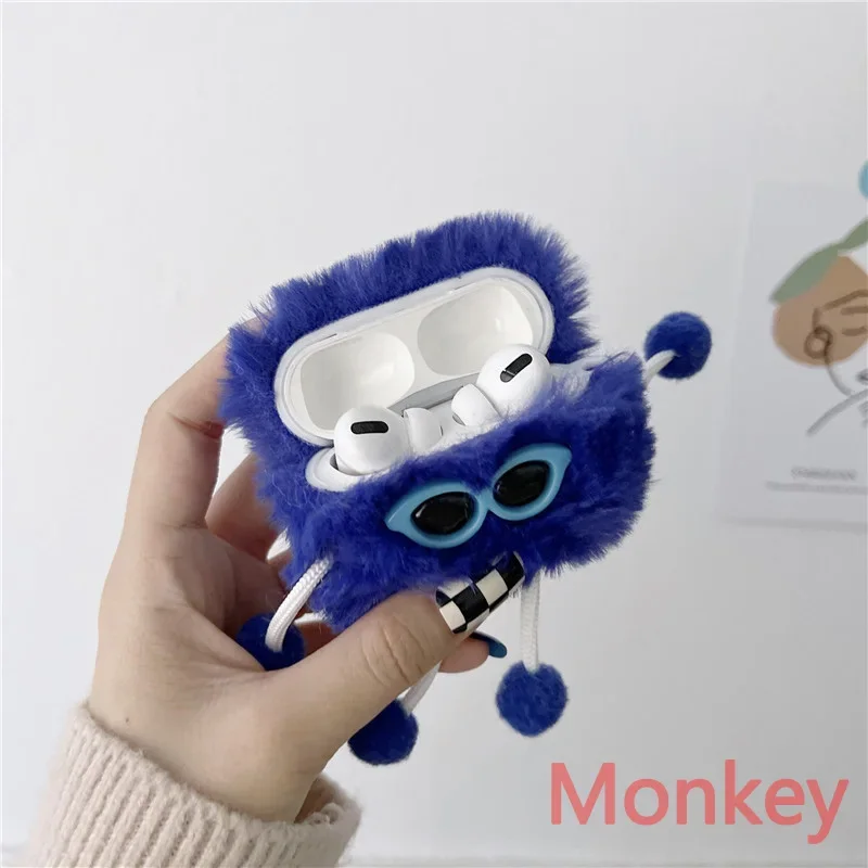 3D Cartoon Cute 3D Plush Tpu Soft Warmer Silicone Bluetooth Wireless Earphone Case For Apple AirPods 3 Pro for AirPods 2 1 Cover