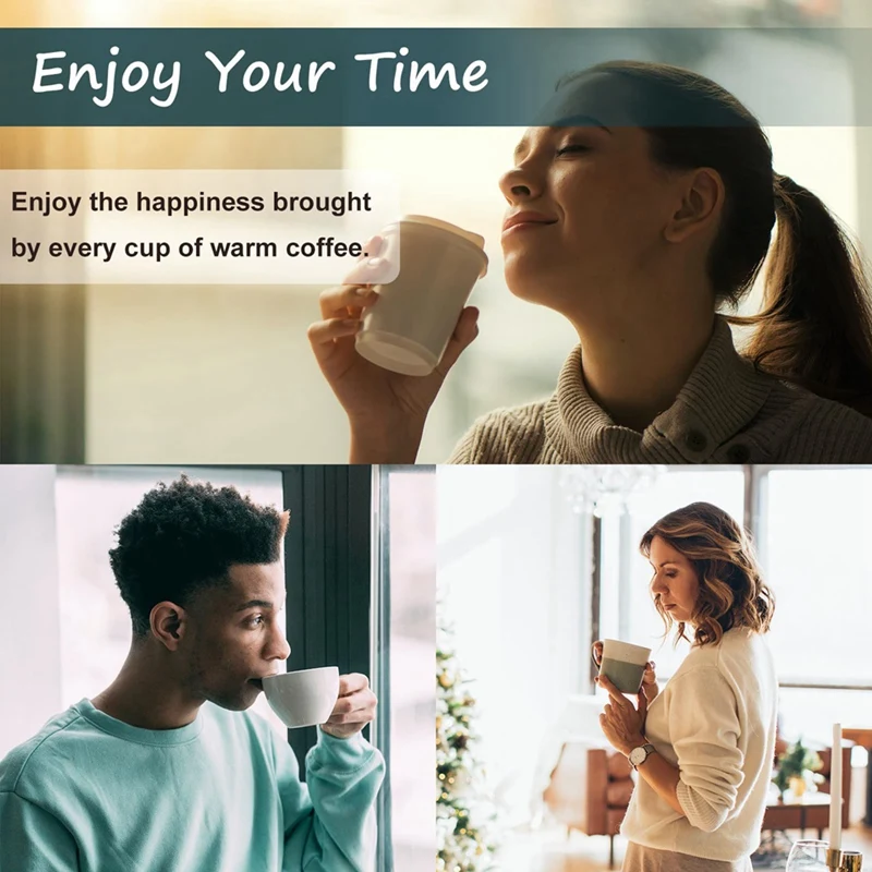 タイマー付きスマートコーヒーマグウォーマー、ワックスキャンドルプレート、電気、自動シャットオフ