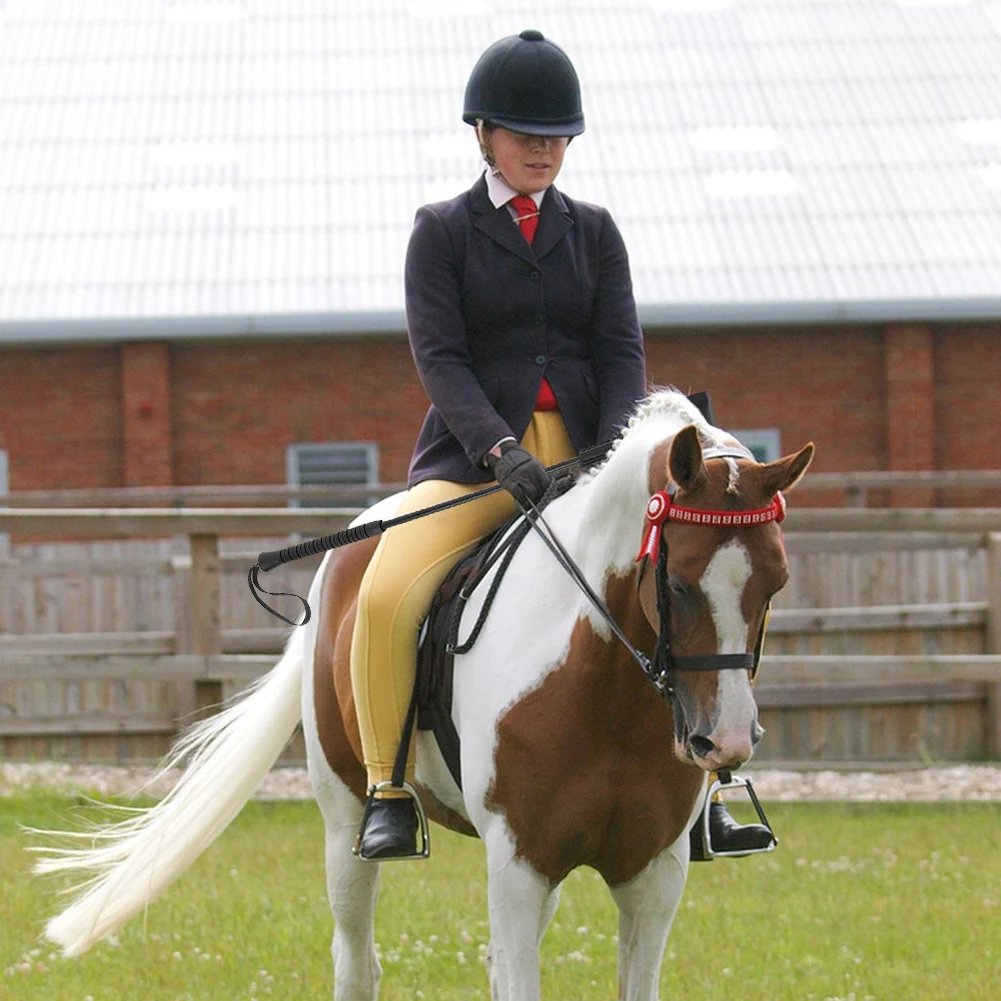 21 بوصة ركوب المحاصيل مع مقبض تدريب الفروسية الحصان سوط بو الجلود في الهواء الطلق مؤشر محمول لرياضة الفروسية