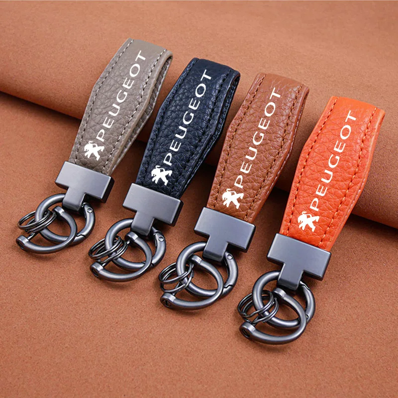 Sheepskin Car Key Chain Women Men Delicate Pendant Key Holder For Peugeot 206 207 307 407 408 308 607 508 3008 5008 Accessories