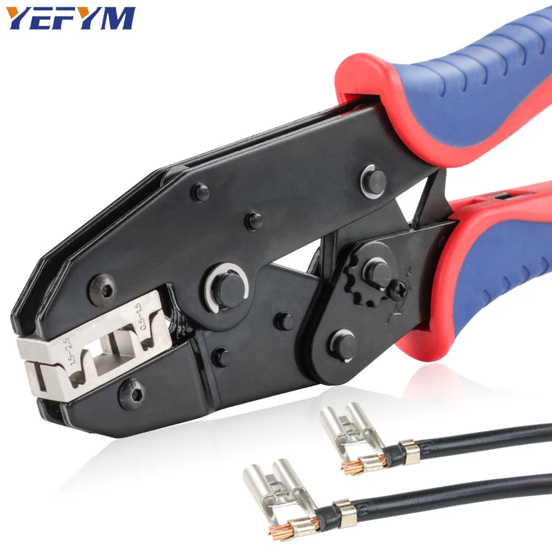 Crimping Tool YF-056FL For Non-Insulated Flag Open Barrel Terminals 4.8/6.3 Electrical Tools AWG 20-13 (0.5-2.5mm²) YEFYM