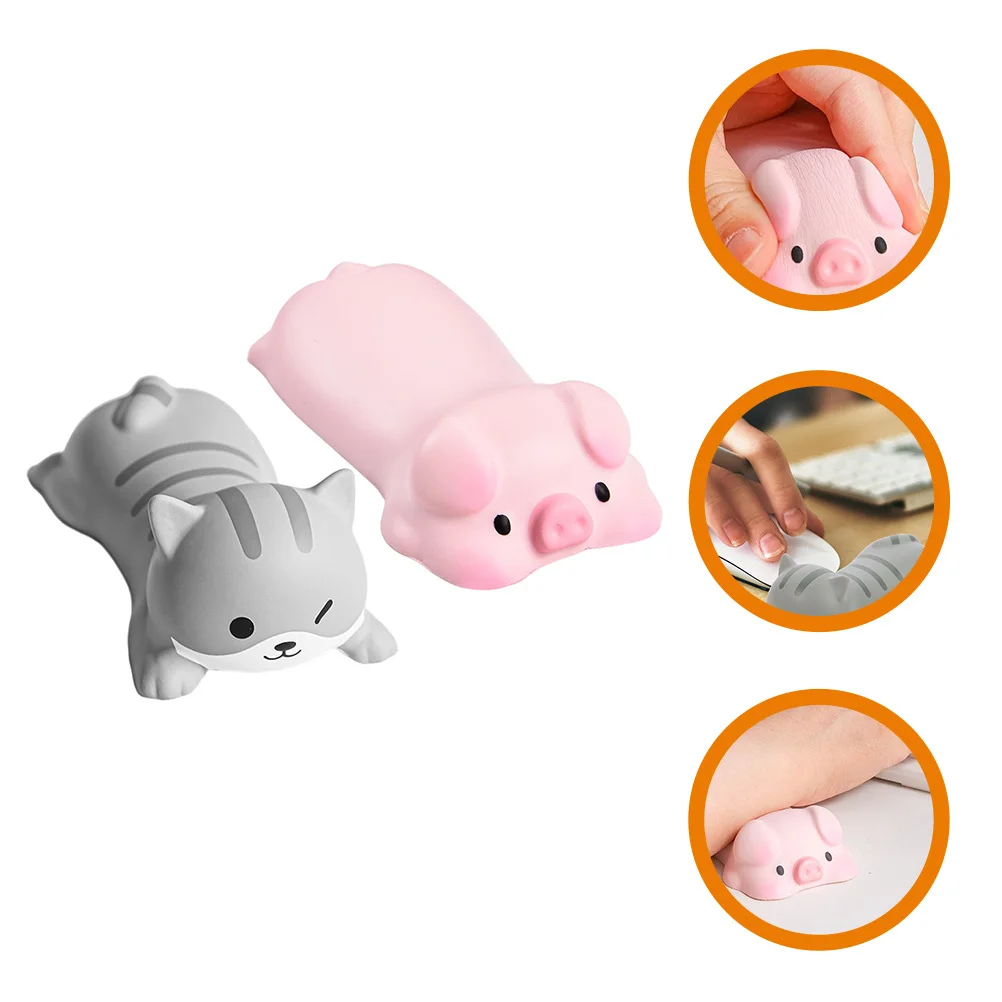 2 قطعة وسادة الراحة الكرتون للوحة المفاتيح الماوس دعم المعصم للعمل المكتبي دراسة الألعاب وسادة المعصم مكتب الملحقات