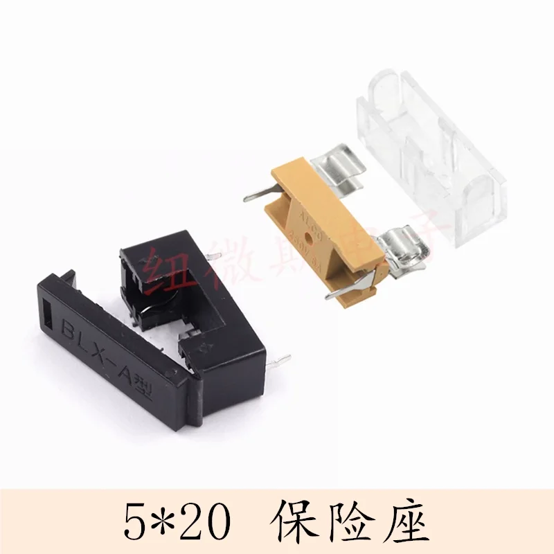 

10pcs With Transparent Cover 5*20mm Glass Fuse Holder Black BLX-A Insurance Tube Socket 5x20mm Insurance Box 250V FUSE