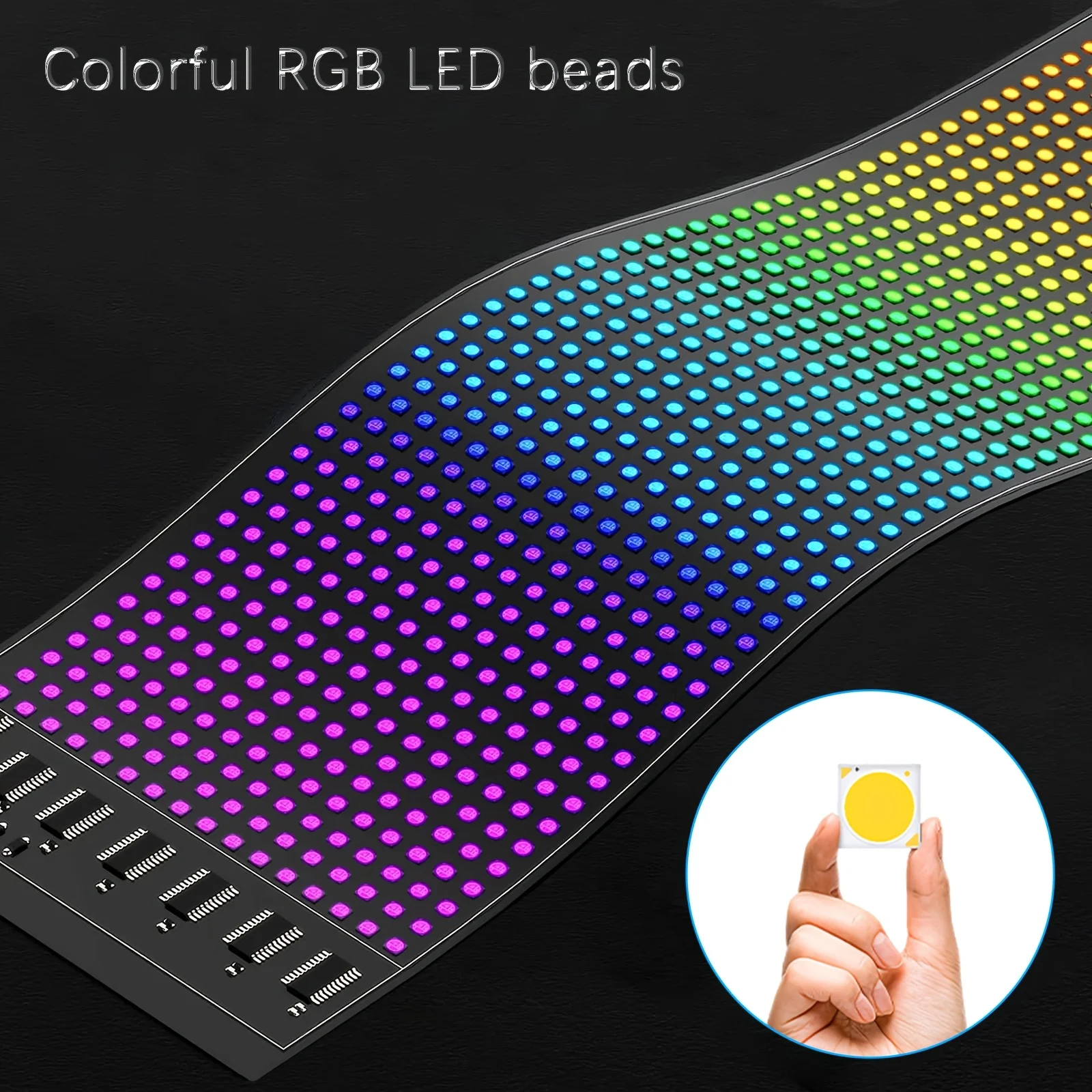 Светодиодный мягкий экран, программируемый логотип, автомобильное светодиодное приложение Devil's Eye, управление Bluetooth, гибкая анимация, мигающий/текст, 5 В, USB RGB LIGHT