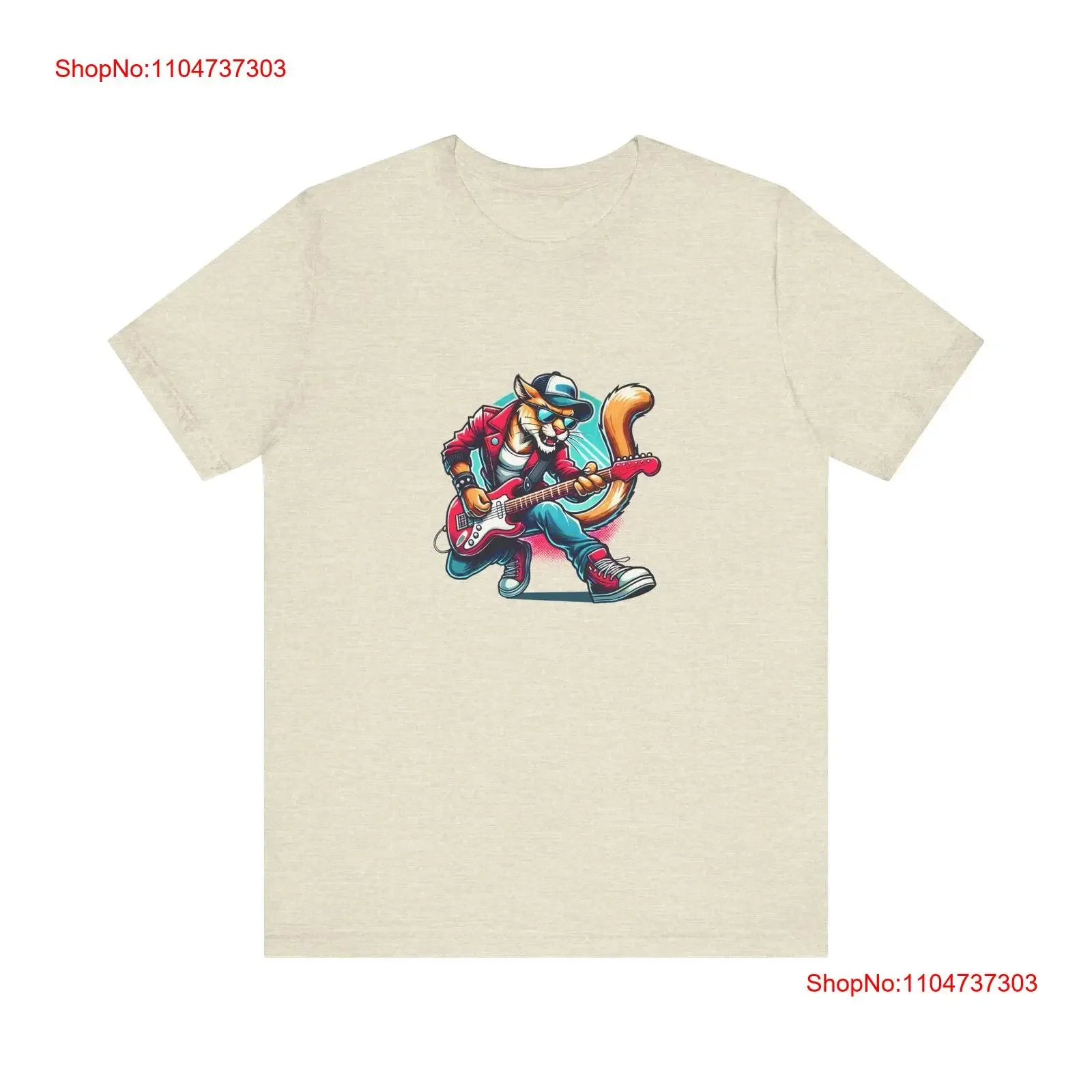 Rad Animalz John Cougar T Shirt Electric Guitar vintage Washed designer clothes fashion Versatile streetwear Stretched