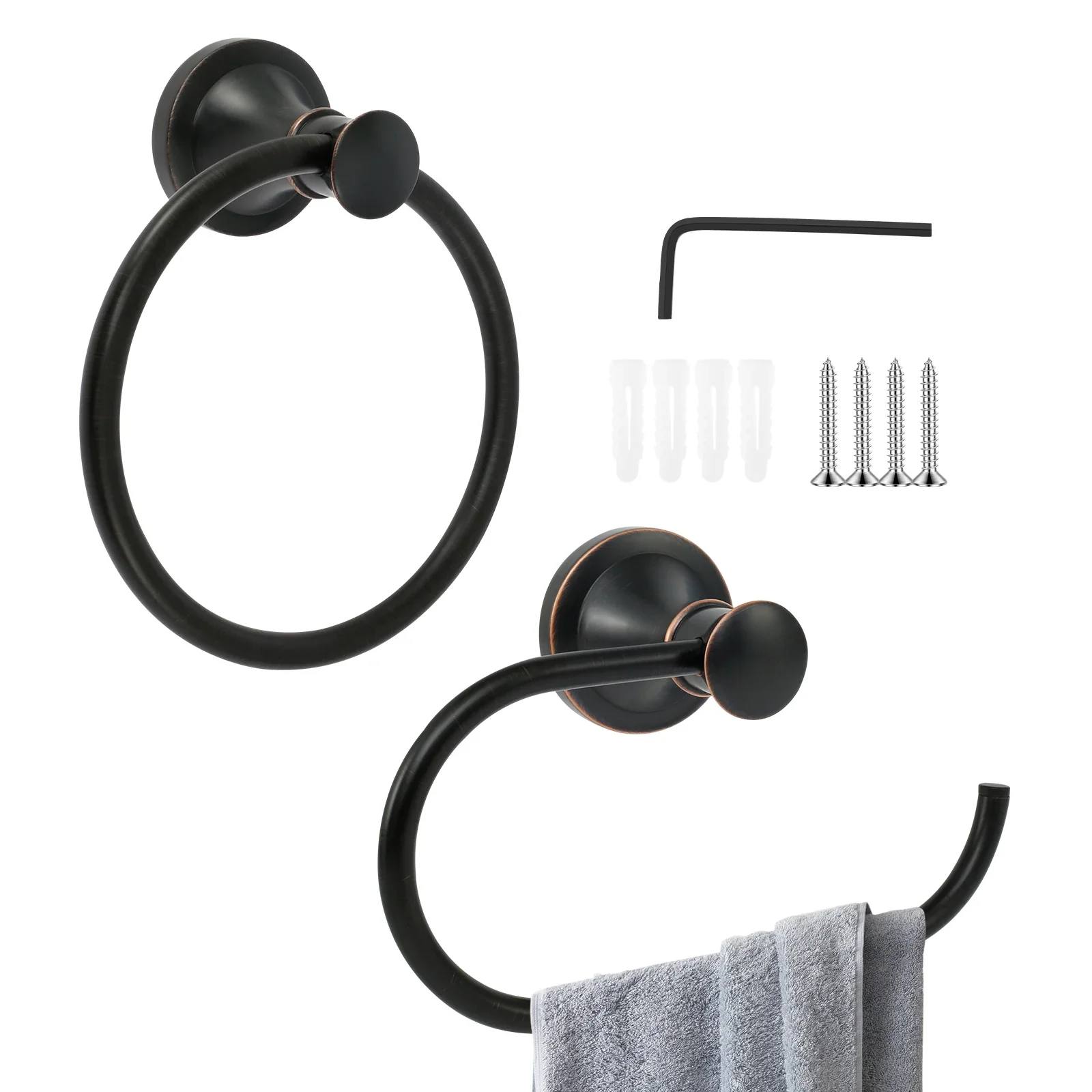 

Towel Ring Hook Toilet Paper Holder Bathroom Wall Mounted Stainless Steel Rotated Roundness Hardware Accessories