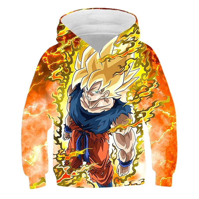 Trendy Men's Personalized Cartoon Japanese Anime Dragon Ball Series 3D Printed Children's Jacket 2024 Autumn Hooded Sweatshirt