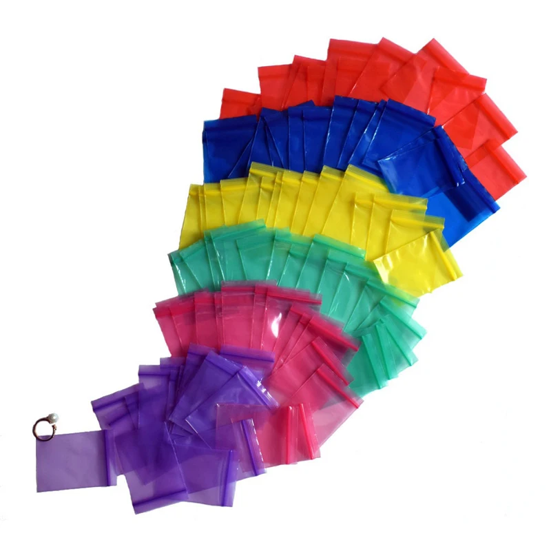 

1000Pcs/Lot Colorful PE Plastic Zip Lock Bag Cумка Jewelry Packing Bag Thicken Self Sealing Gift Bag Tea Storage Pouches