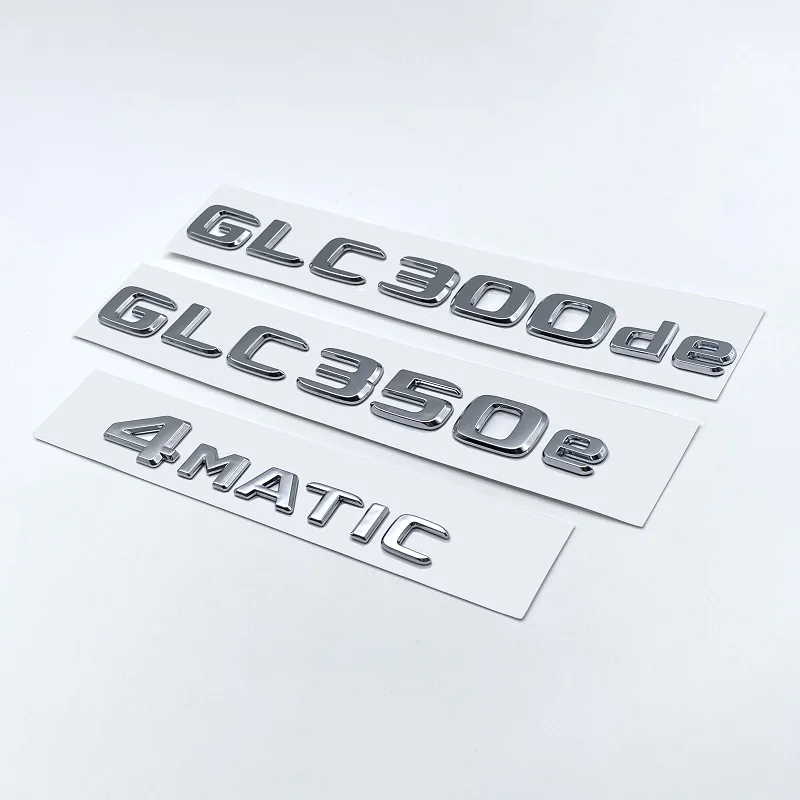 3D Chrome Black Letters GLC300de GLC300e GLC350e  GLC400e 4Matic Emblem for Mercedes Benz GLC X253 Car Trunk Logo Sticker