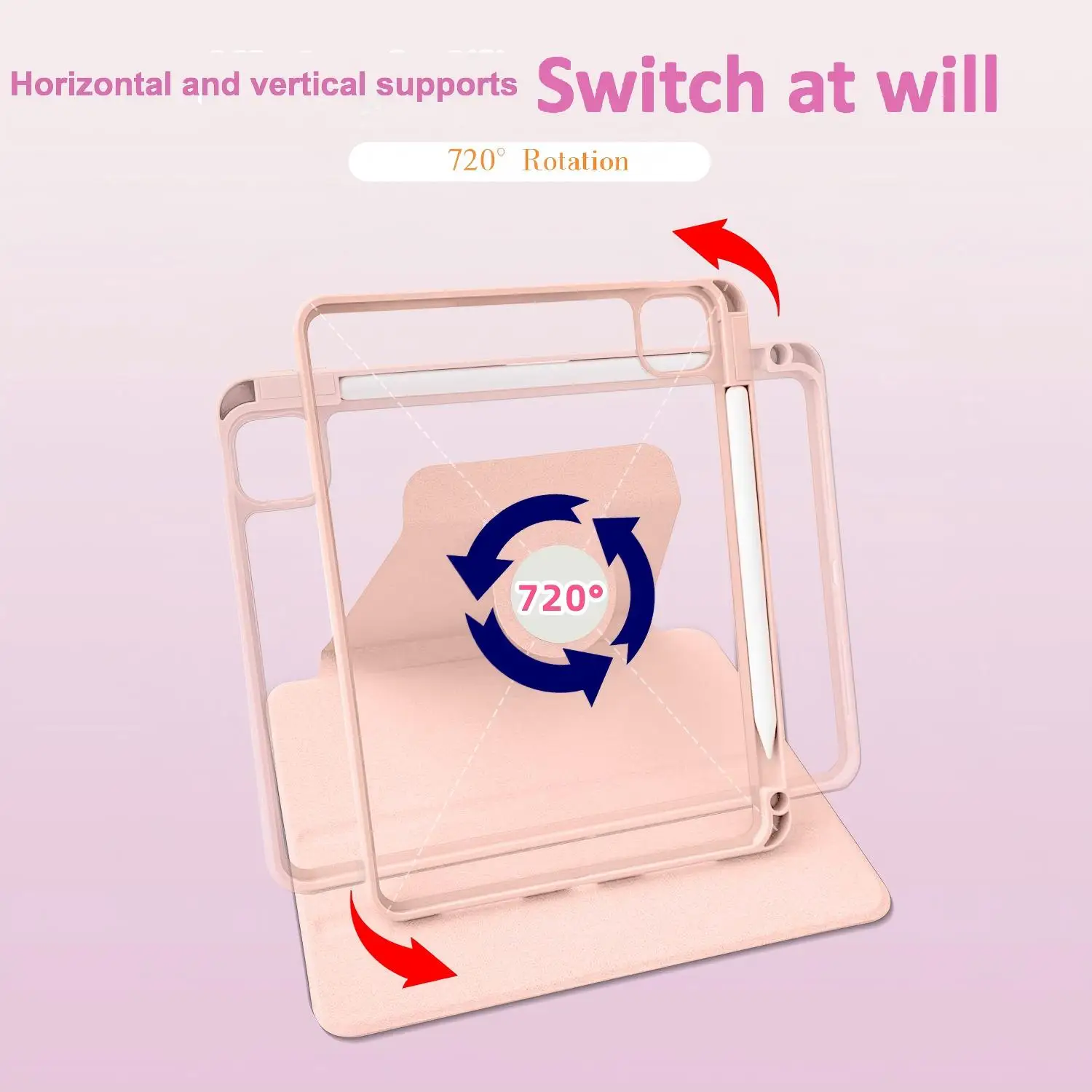 الفراشة المذهبة 360 °   حافظة جلدية دوارة لجهاز ipad air 11 m3 حافظة 2025 ipad a16 حافظة لجهاز 10/11th Gen 10.9 7 8 9 mini 7