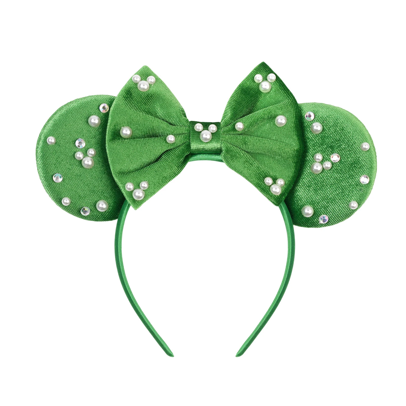 Neues Vollperlen-Mausohren-Stirnband 5" Schleife Perlen-Haarband Haaraccessoires Glitzer Party Prinzessin Dekoration Cosplay Kostüm Damen – Detail 8