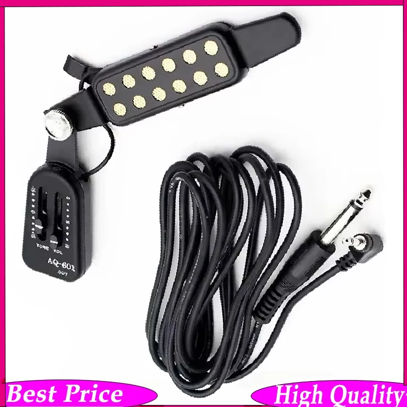 Pastilla Magnética de 12 Agujeros para Guitarra Acústica, Transductor de Sonido, Controlador, Cable de Audio, Accesorios Profesionales de Metal para Guitarra