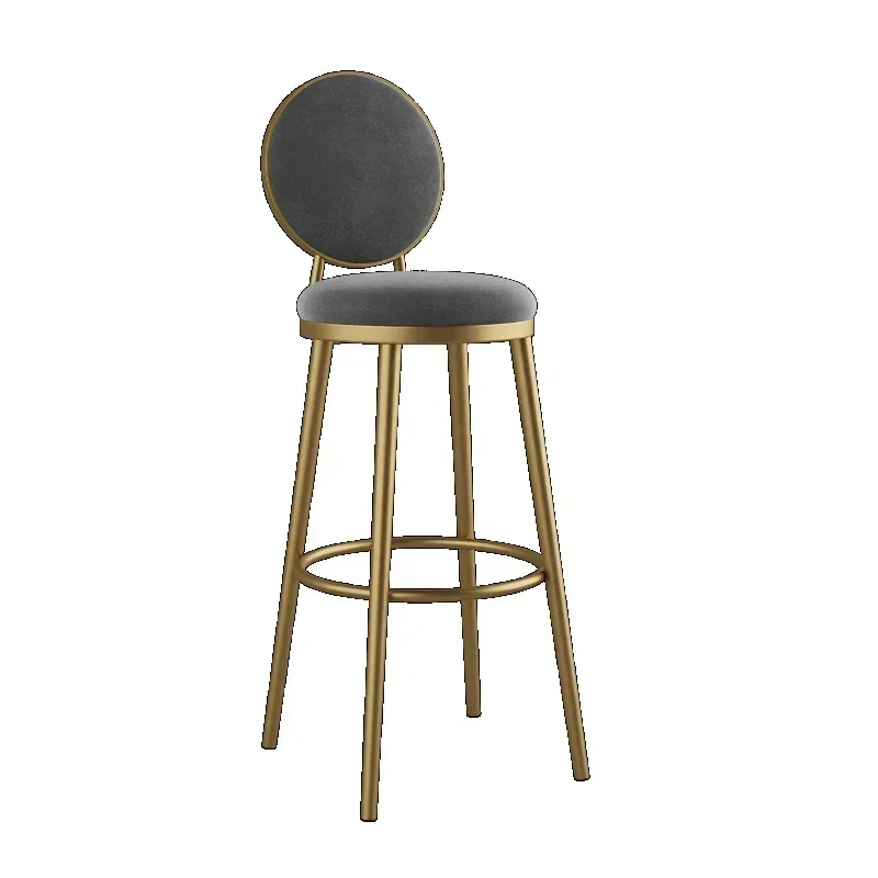 

Library Reinforce Bar Chair European Velvet Reinforce Round Kitchen Island Bar Stool Lounge Sillas Para Comedor Home Furniture