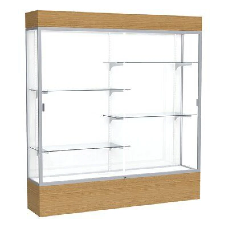 custom.KEWAY Custom Wooden  Glass Showcase Commercial Display Design  Full Glass Display Cabinet with Slatwall Back