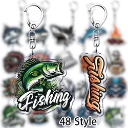 Creative Fishing Fisherman Keychains Keyring for Accessories Bag Hobby Outdoor Pendant Keyring Jewelry Fans Christmas Gifts