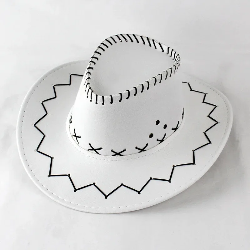 CyAnime Nico Robin Cappello Cosplay Cappello da cowboy occidentale Berretto viola/bianco Accessori per costumi di carnevale di Halloween