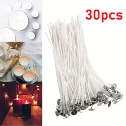 100pcs/30Pcs Smokeless Candle Wicks Soy wax Pure Cotton Core DIY Candle Making Pre-waxed Wick For Party Supplies
