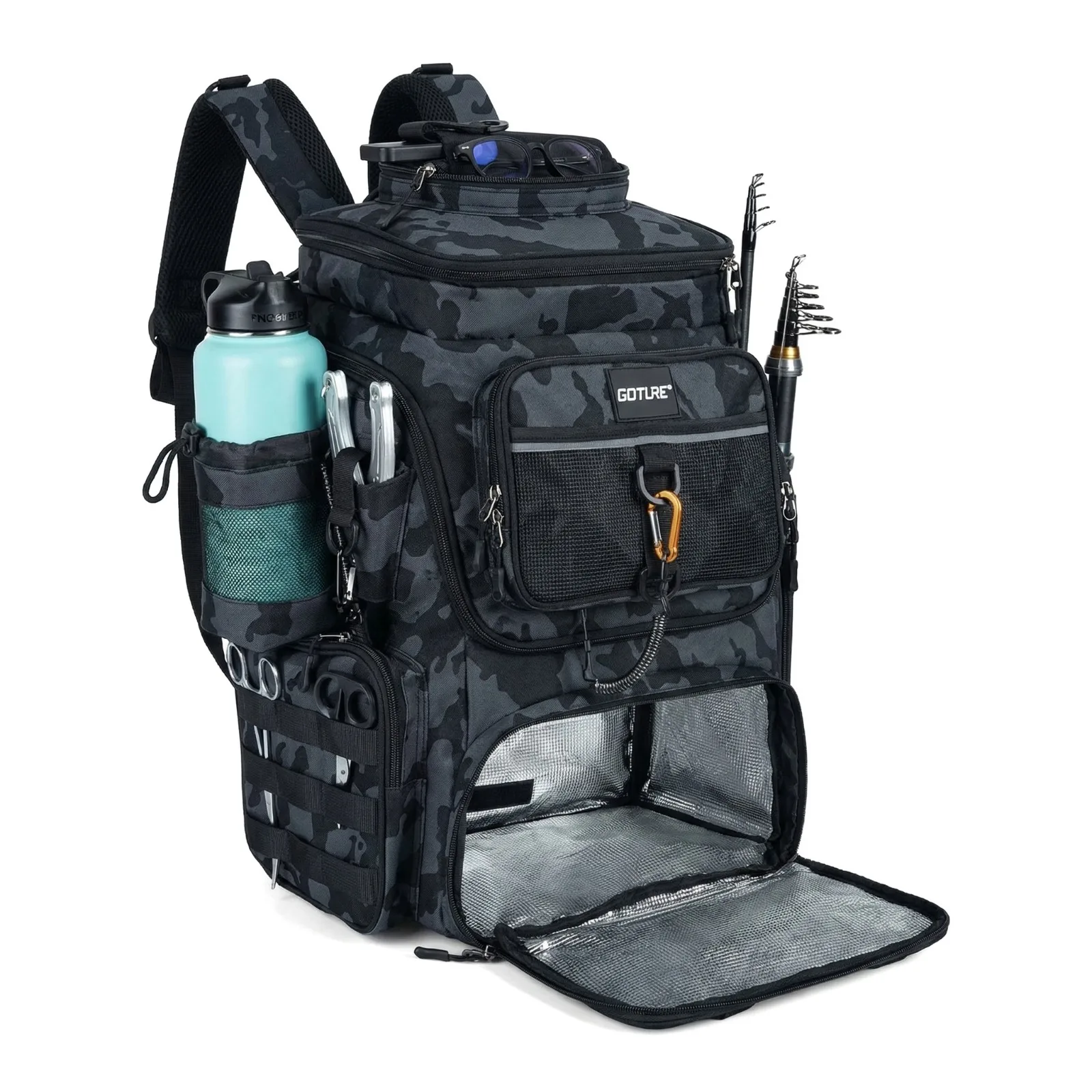 Goture Mochila de Pesca Impermeable con Soporte para Cañas - imagen 5