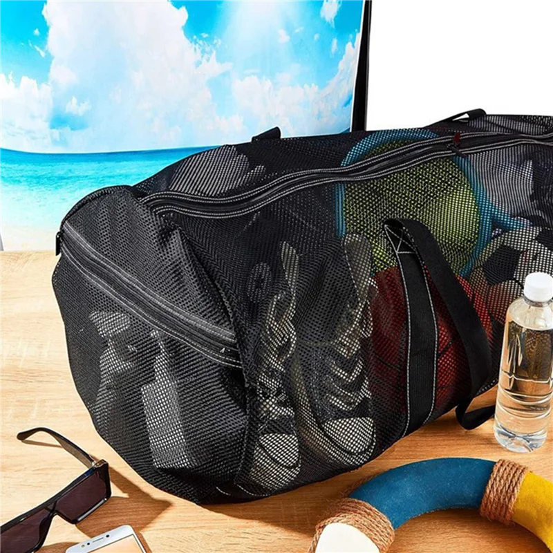 

2X Mesh Scuba Dive Gear Bag, Foldable Mesh Duffle Beach Tote Bag For Snorkeling, Spearfishing, Swimming, Travel, Gym