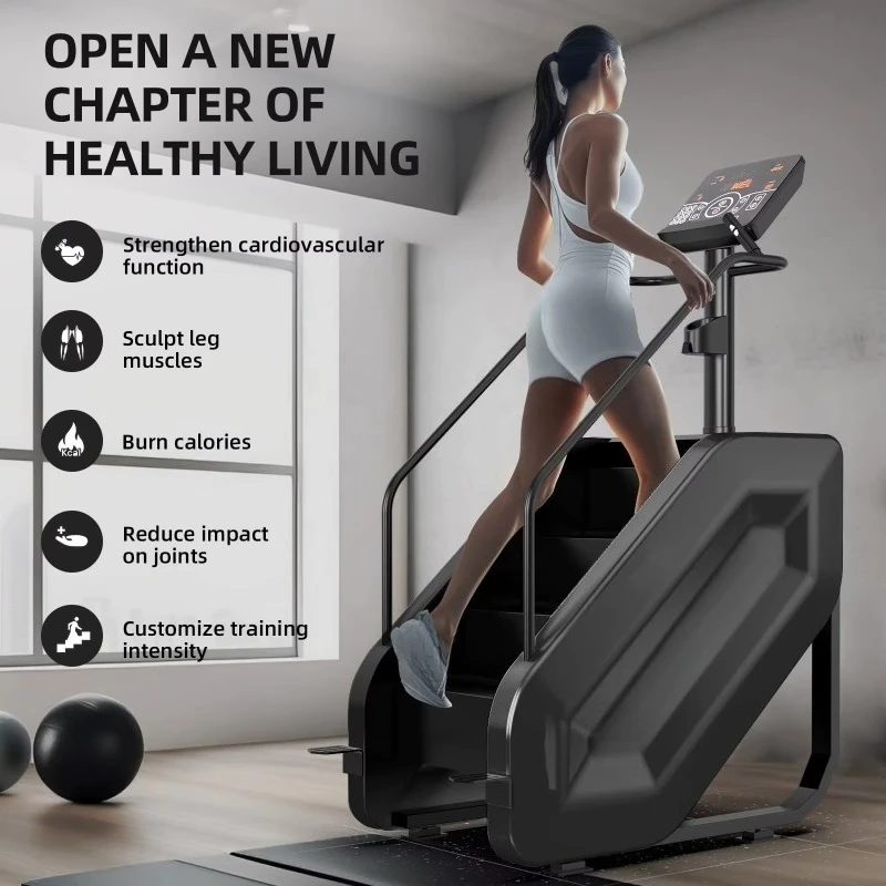 Commercial Machine With15 Adjustable Speeds Low-Impact Cardio & Strength Trainer with Display Electric Stair Climber