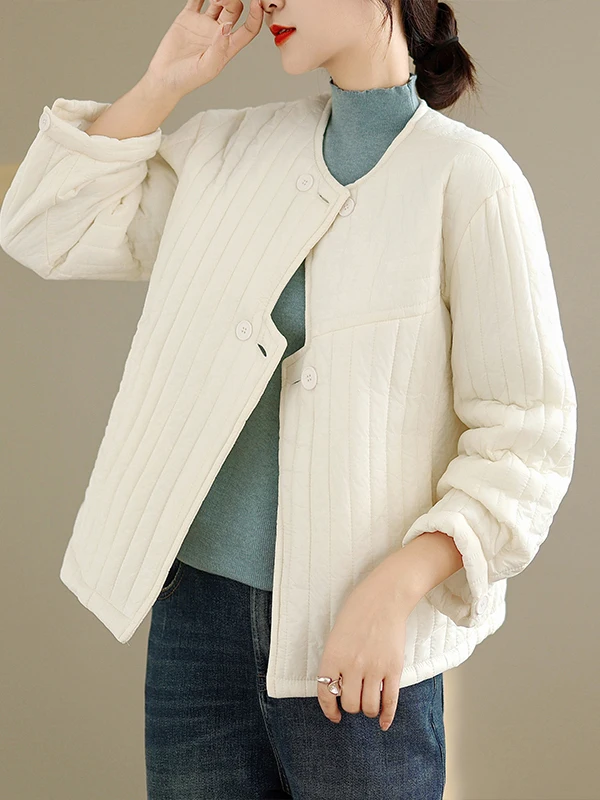 

Korean Japanese High End Cotton Jacket Women's plus Size Fashionable Versatile Artistic Style Asymmetrical Warm Trendy Outerwear
