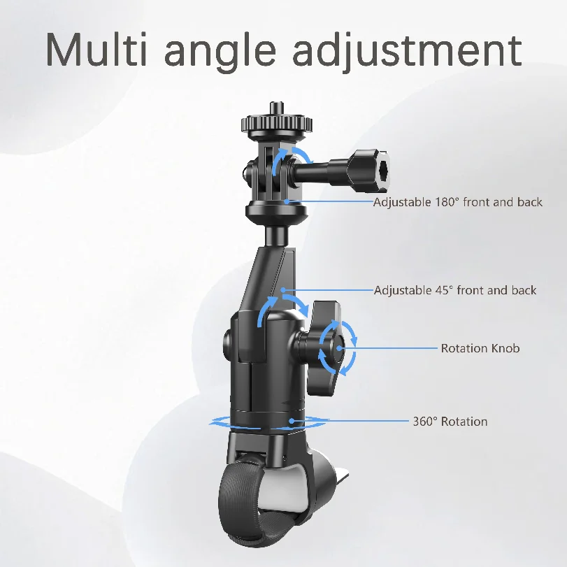 

Camera Clamp Mount Bike Motorcycle Handlebar Holder, Pipes of any shape can all be installed 360 Ball Join for GoPro DJI