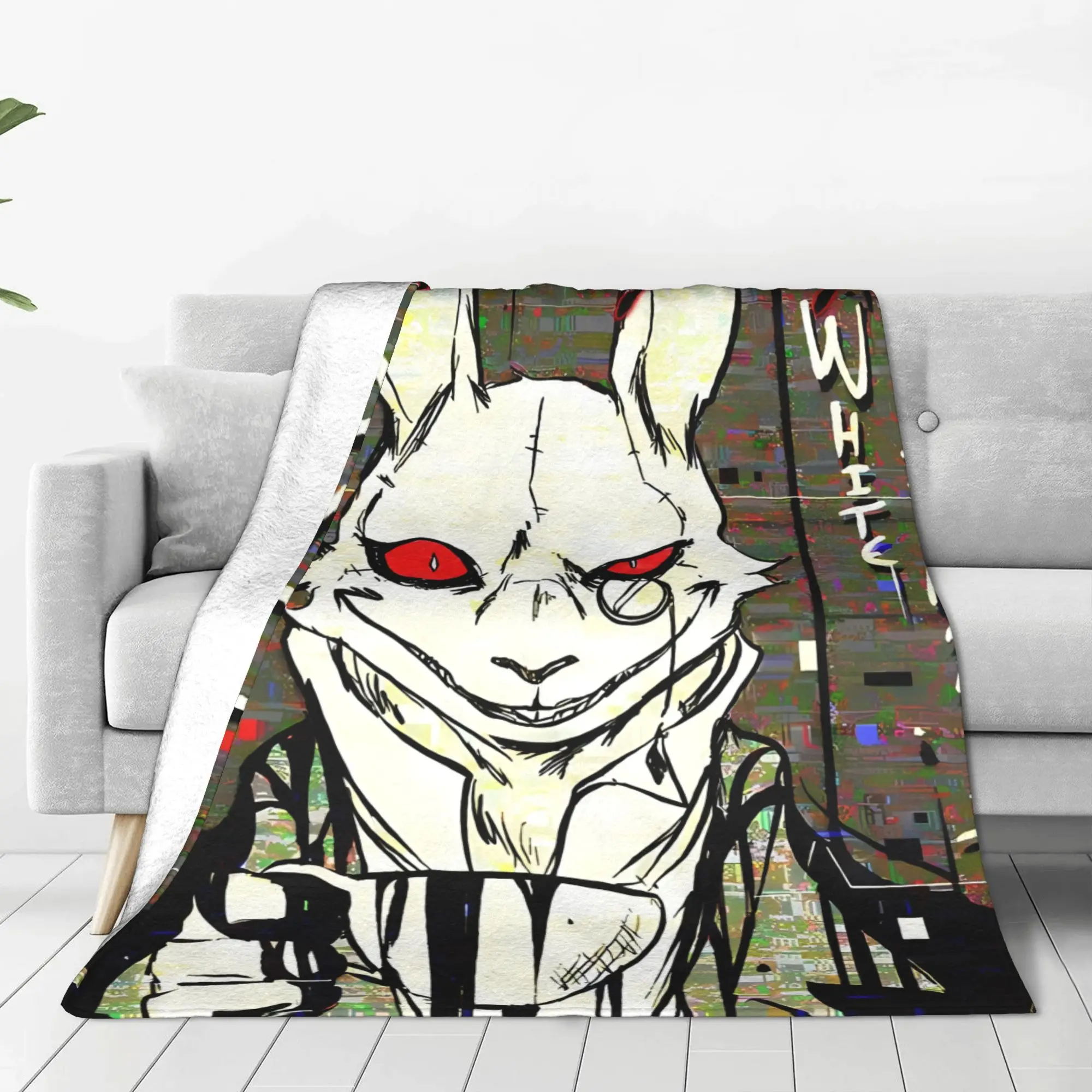 1PC The White Rabbit D-Devil May Cry Home Room Decorations Winter Blankets For Adults Bedding Home Interior Sofa Knee