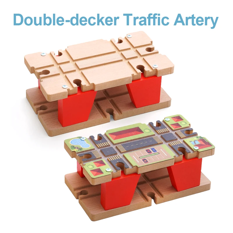 Accessori compatibili con binari del treno in legno con mozzo a doppio binario adatti per legno e auto elettriche Pd79