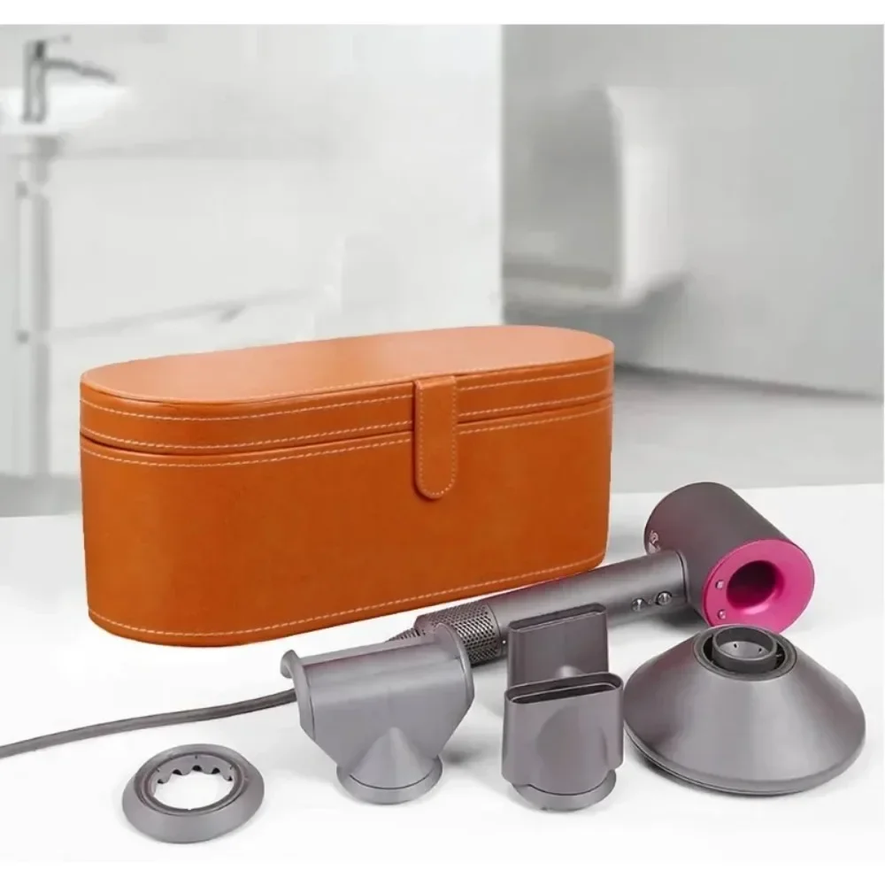 Travel Hair Dryer Case Storage Protection Dustproof Organizer Box for Dyson Supersonic Hot PU Leather Hair Dryer Portable