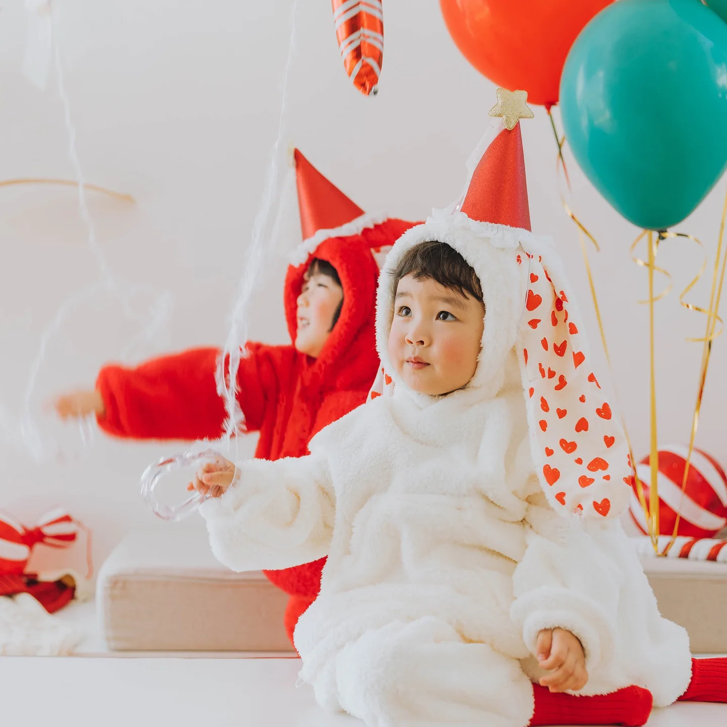 

Rabbit Shaped Plush Ha Yi Korean Version Baby Jumpsuit Ins Christmas Theme with Plush Bag Fart Clothes