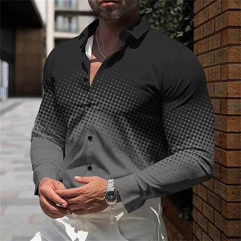 12-colour oversized fashion shirt men\'s casual daily wear lapel comfortable elegant long-sleeved shirt top 2024 new style