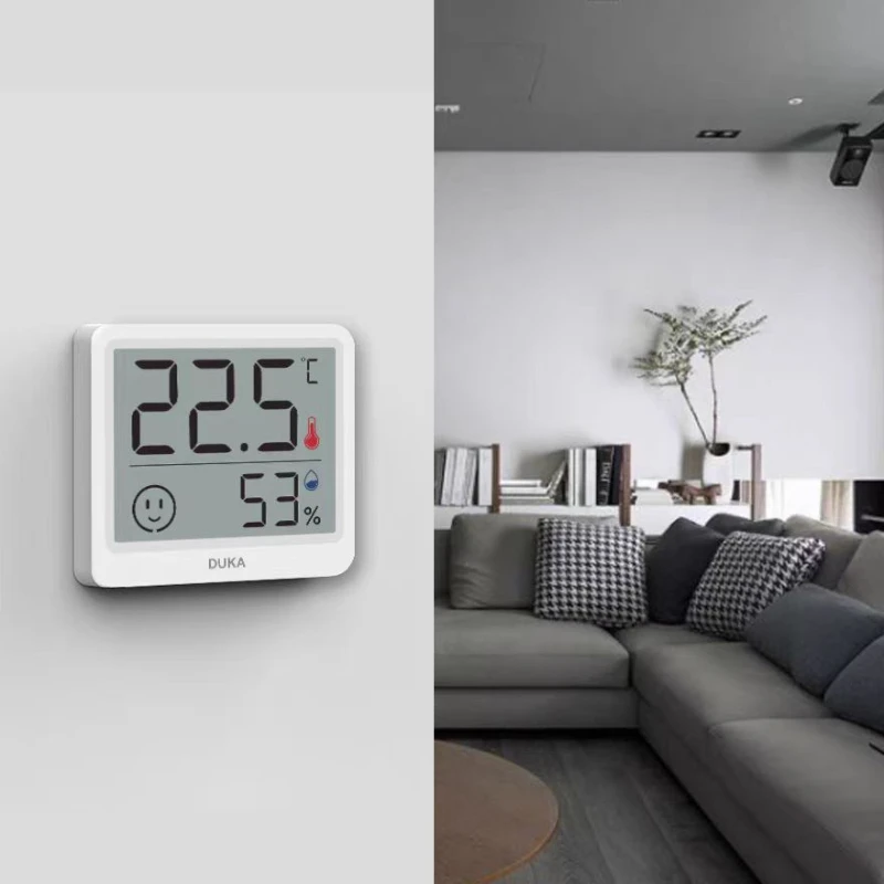  DUKA TH1 Electronic Temperature Humidity Meter High Precision Vertical Infant Room Thermometer Weather Station for Home