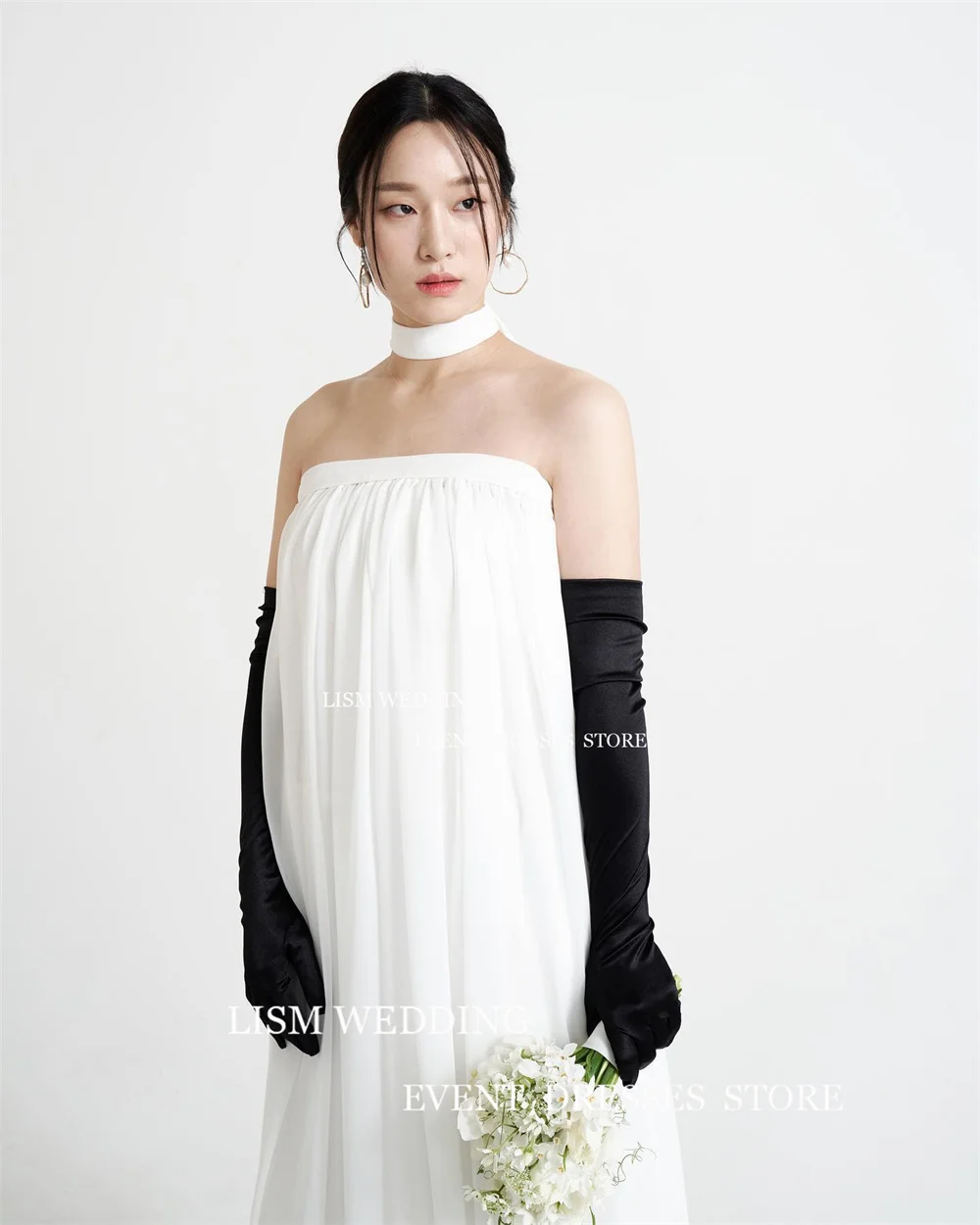 Lism elegante Satin Ballkleider einfache Korea Hochzeit Fotoshooting Kleider boden lange Brautkleider für Frauen 2024 ärmel los