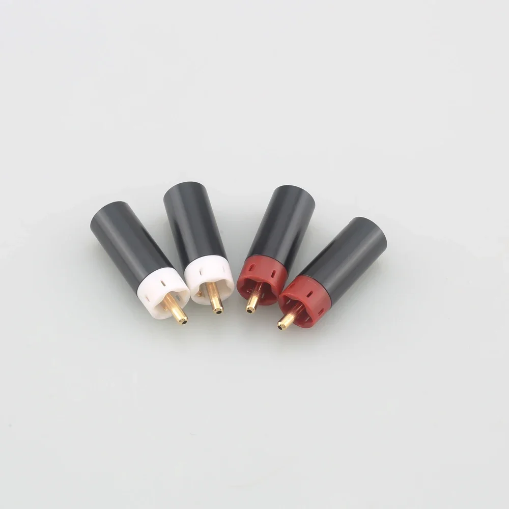 4 шт., высококачественный позолоченный разъем RCA, штекер 8 мм для усилителя Hi-Fi аудио, разъем кабеля RCA