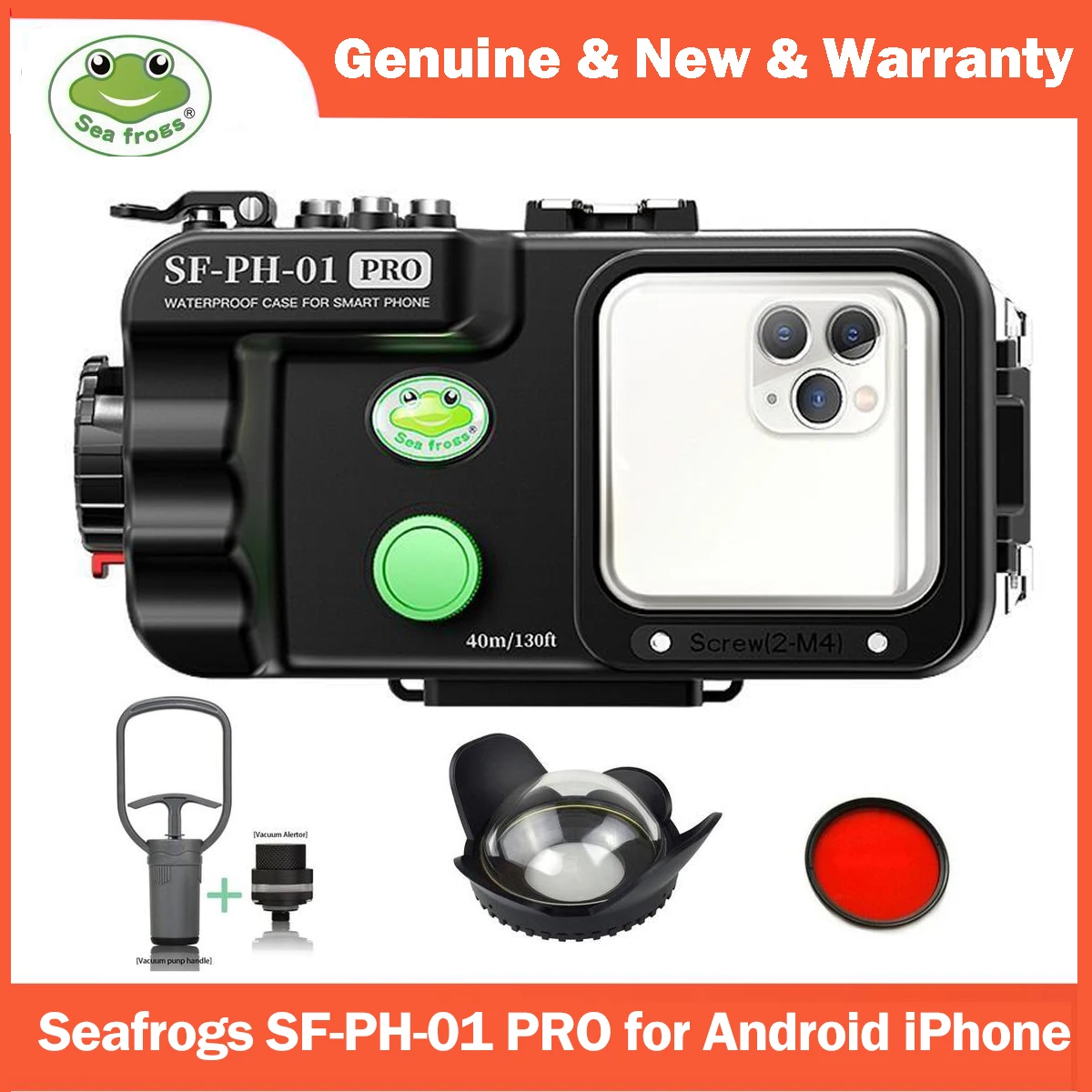 Seafrogs SF-PH-01 PRO 40m/130ft Waterproof General Mobile Housing for Andriod and iPhone