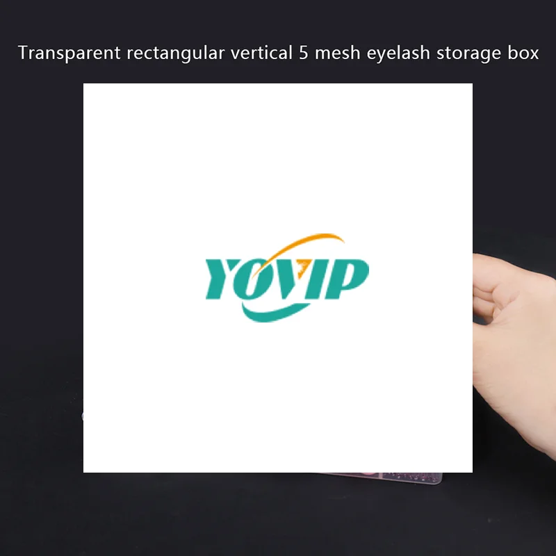 Boîte de rangement transparente avec couvercle, rectangulaire, verticale, 5 compartiments, pour extensions de cils, colle, pinces, organisateur de maquillage