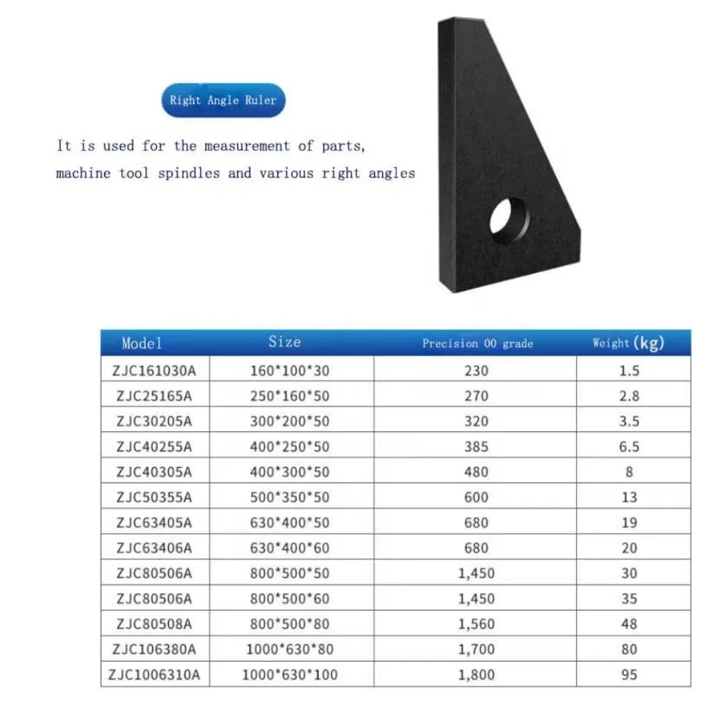 HE-R06973  Accuracy 0.005mm Levelling Measuring Tool Granite Straight Angle Ruler for Parts Vertical Degree of Inspection