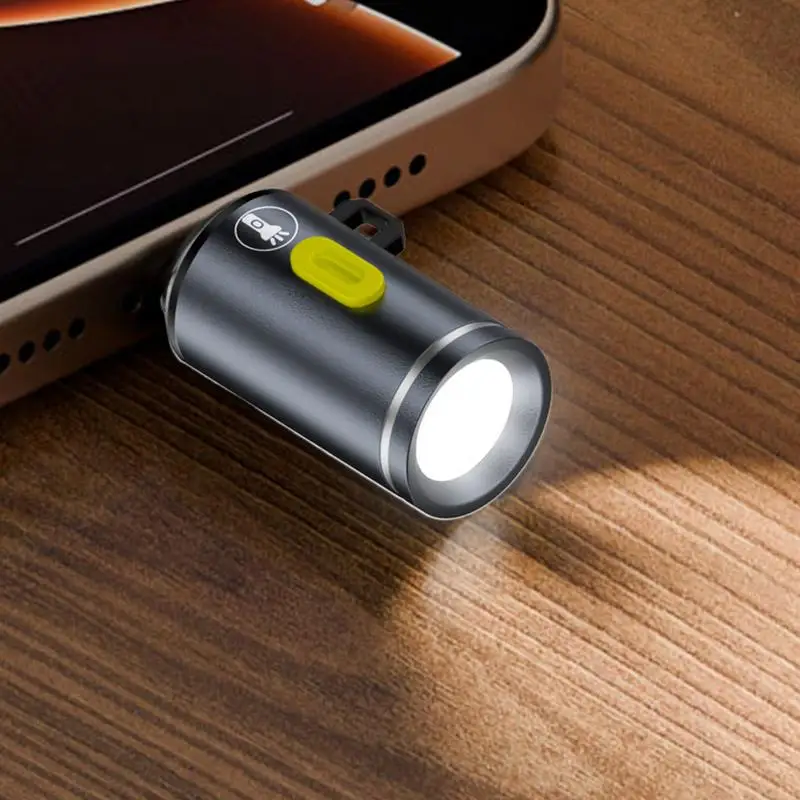 

Type-C LED Handheld Strong Light Pocket Keychain Flashlight Mini Flashlight Small Torch Light Outdoor Hiking Camping Accessories