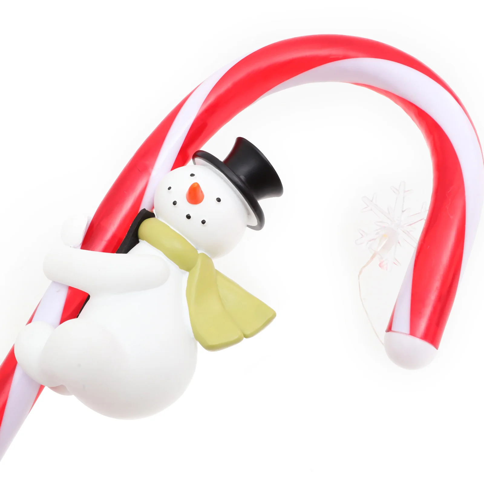 

Candy Cane Shape Snowman Solar Powered Garden Lamp Small Size Outdoor Yard Light Durable Solar Lawn Light Garden Lamp