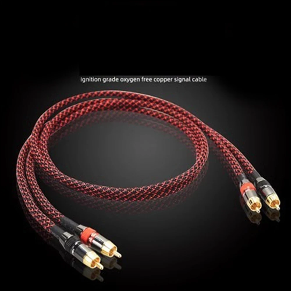 Hi-Fi Fine RCA Cable High Quality 4N OFC HIFI 2RCA-2RCA Male to Male Audio Cablemain core independent shielding One pair