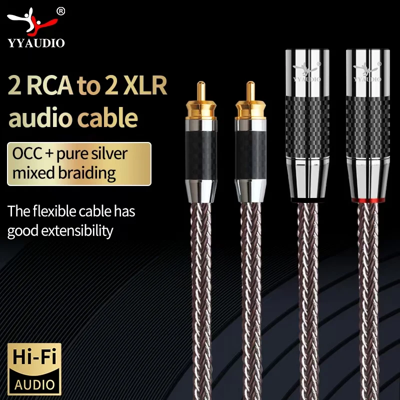 

1 пара HIFI 2RCA к 2XLR аудио кабель 16 жил OCC + Стерлинговое серебро смешанный 3Pin XLR Женский к RCA Мужской кабель для динамика