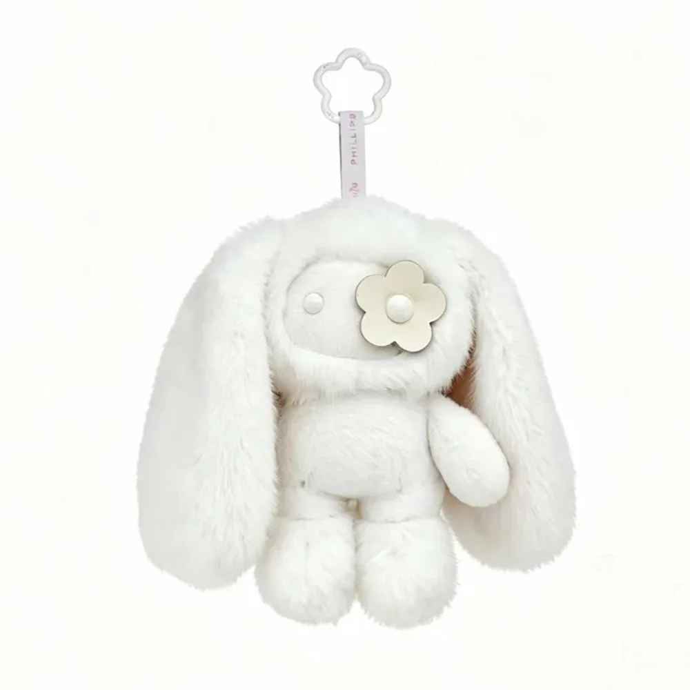 Cute Juju Rabbit Plush Keychain Flower Eye Bunny Stuffed Doll Kawaii Long Ears Animals Bag Pendant Car Keyring Toy Gift for Girl