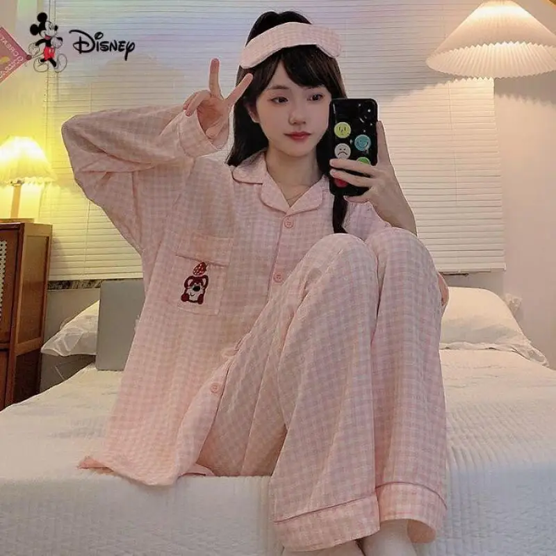 المرأة ربيع الخريف طويلة الأكمام منامة مجموعة الحلو الكرتون طباعة الفتاة السراويل ملابس المنزل موضة جديدة قطعتين أنيمي القمم