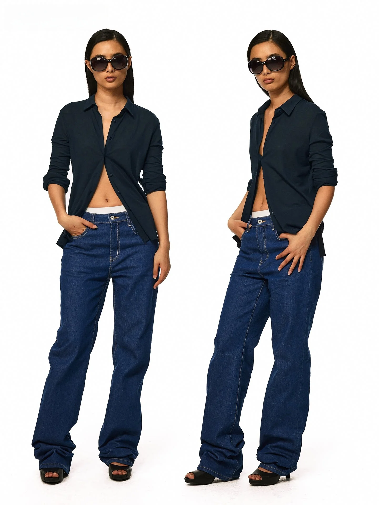 

Джинсы прямого кроя Indigo с высокой талией, женские, свободные, из хлопкового денима, для повседневной носки, весна 2026, универсальные, сезонные