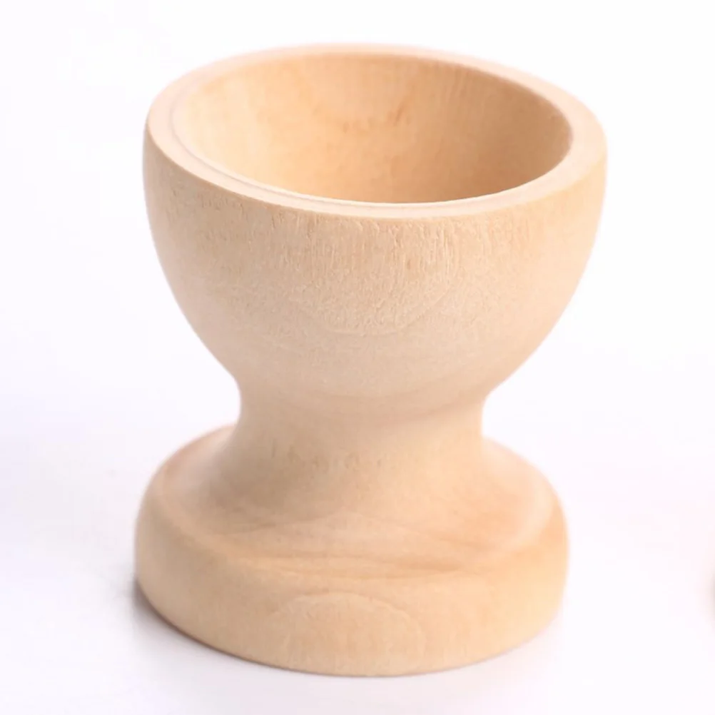 

6Pcs Wooden Egg Cup Kitchen Storage Natural Wood Egg Holder Boiled Eggs Tray Breakfast Tool Dining Table Organizer