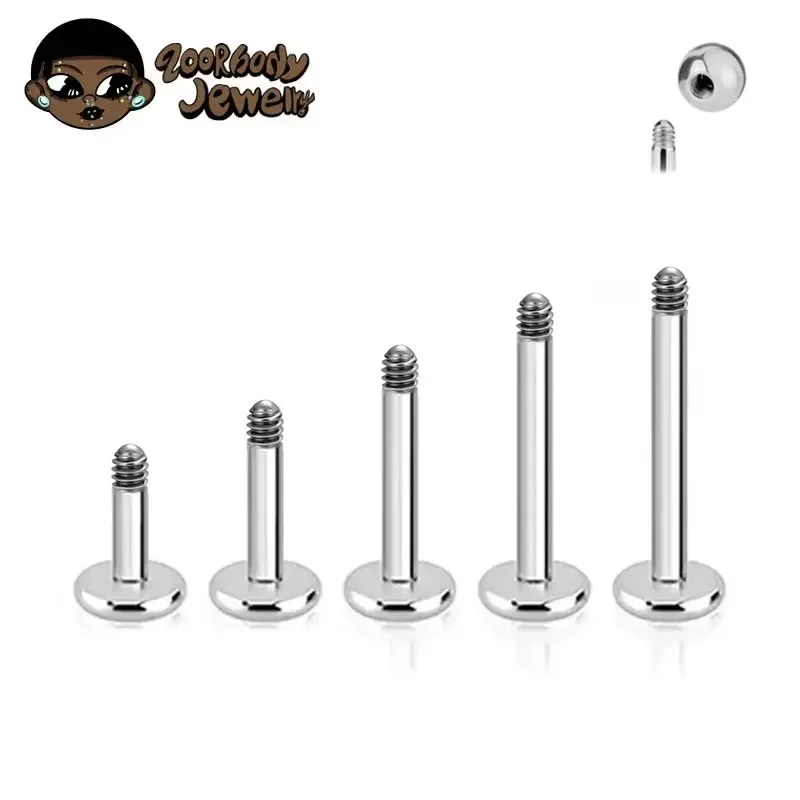 10 stücke ASTM F136 Titan Außengewinde Labret Piercing 14G 16G Labor Lip Ohr Tragus Ersatz Körper schmuck Zubehör Großhandel